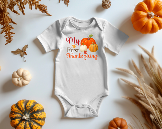 My First Thanksgiving | Cute Fall/Autumn Baby Onesie Bodysuit