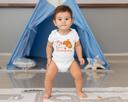 My First Thanksgiving | Cute Fall/Autumn Baby Onesie Bodysuit