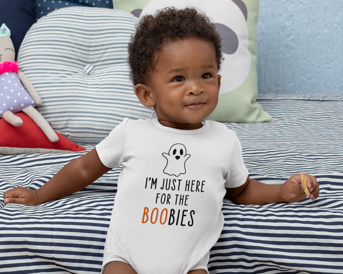 I'm just here for the BOObies! | Funny Halloween Baby Onesie Bodysuit