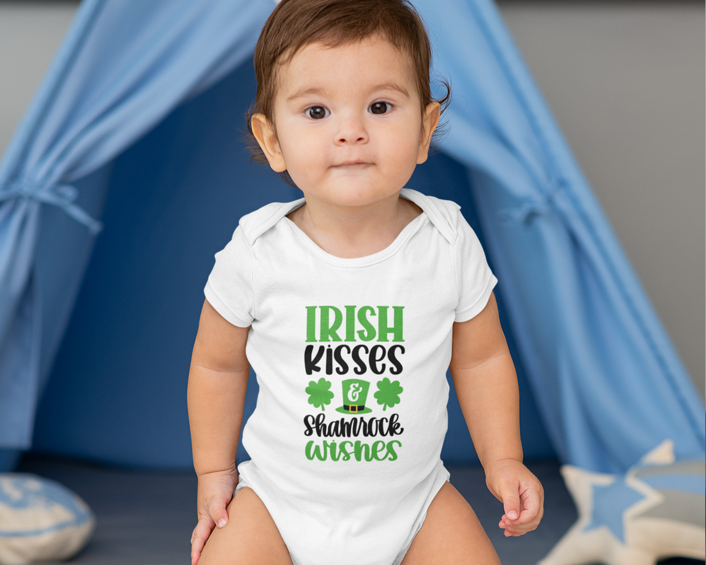 Irish Kisses & Shamrock Wishes - St. Patrick's Day Onesie® | Holiday Bodysuit