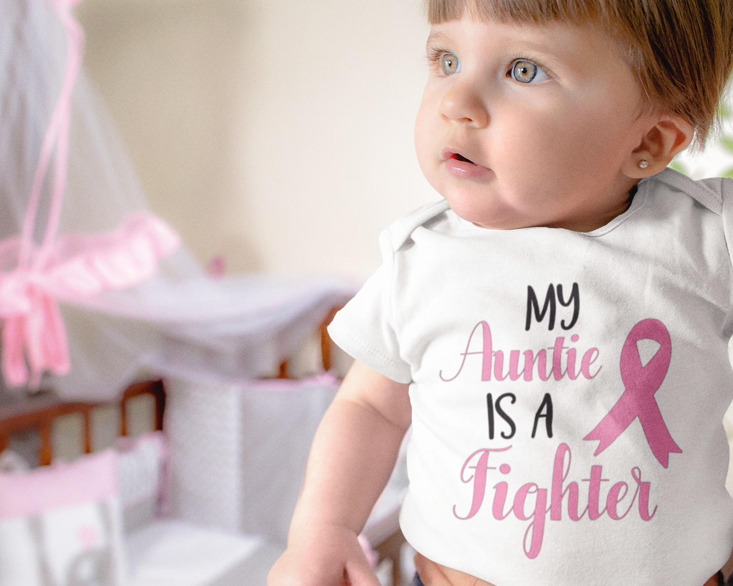 My [Family Member] is a Fighter Breast Cancer Support Infant Bodysuit Onesie®