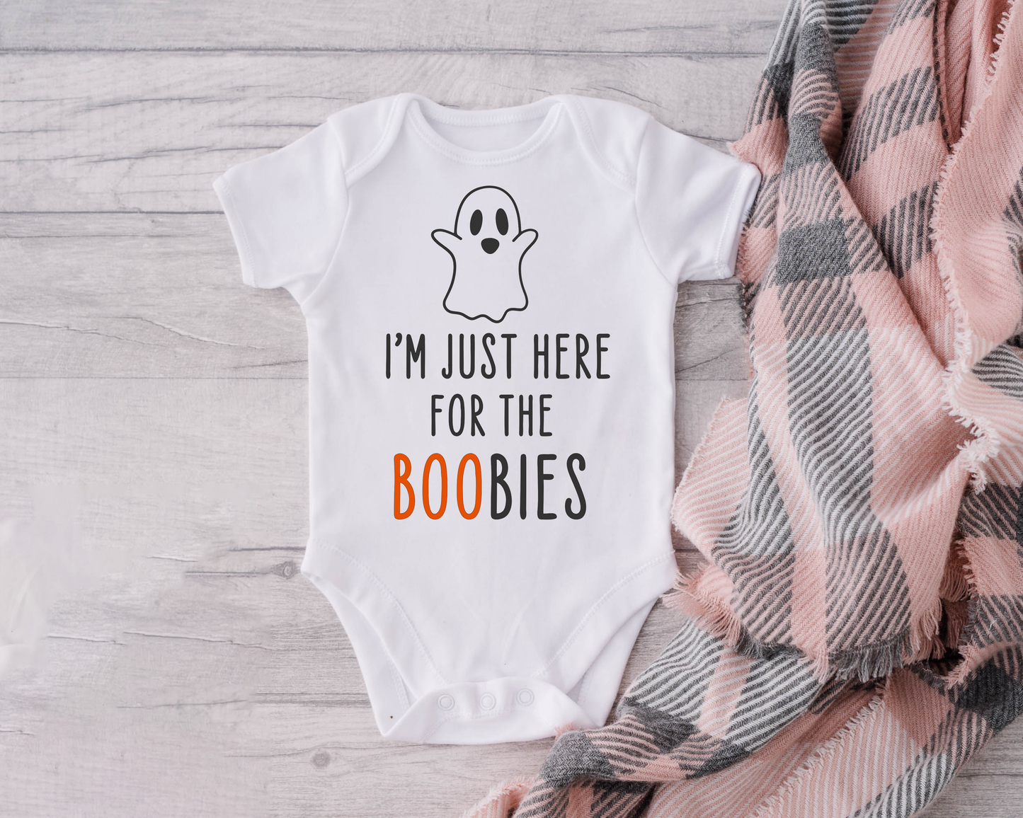 I'm just here for the BOObies! | Funny Halloween Baby Onesie Bodysuit