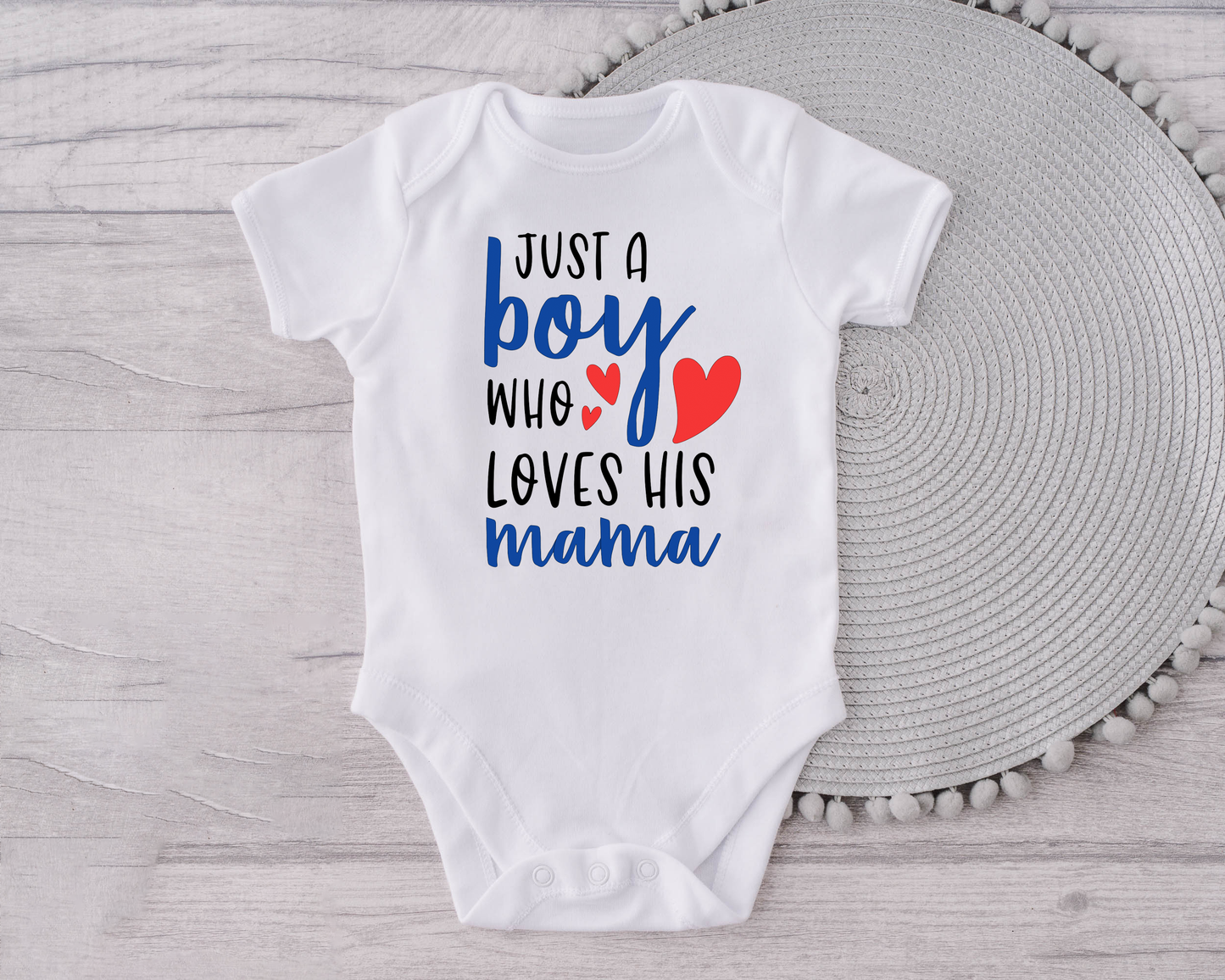 Just a Boy Who Loves His Mama Onesie® Bodysuit | Cute Bodysuit
