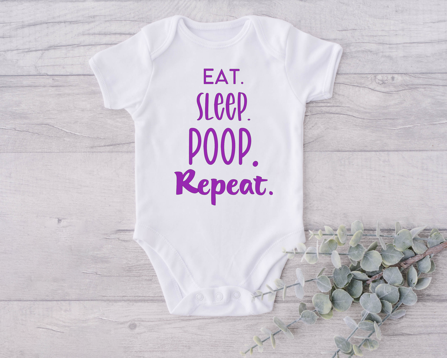 Eat, Sleep, Poop, Repeat Onesie® Bodysuit | Funny Bodysuit